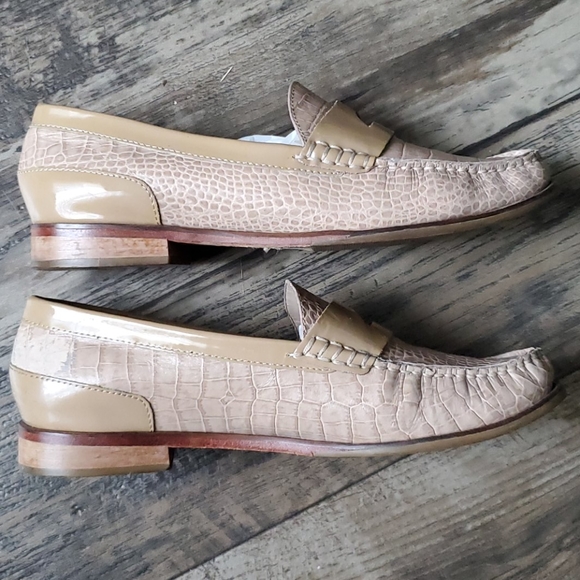 Cole Haan Laurel Maple Sugar Leather Croc Loafers - Picture 11 of 13